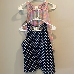 Set of 2.  Lands ends tankini bathing suit tops.  Size 16+ (plus)